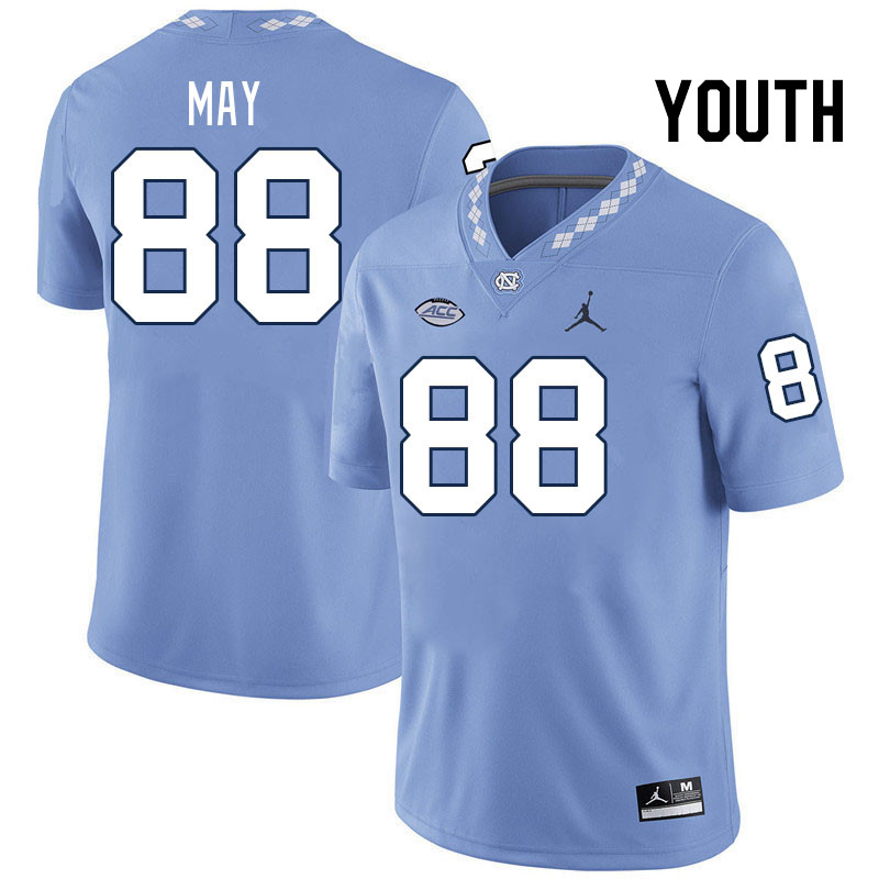 Youth #88 Deems May North Carolina Tar Heels College Football Jerseys Stitched-Carolina Blue